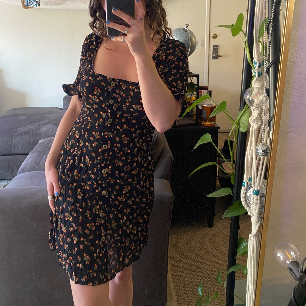 Black floral dress